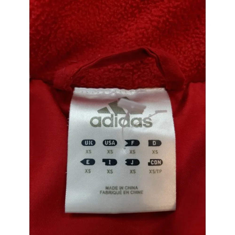 Adidas Women's XS Hooded Hiking Insulated Jacket Red Wisconsin Badger Nylon - Picture 6 of 12